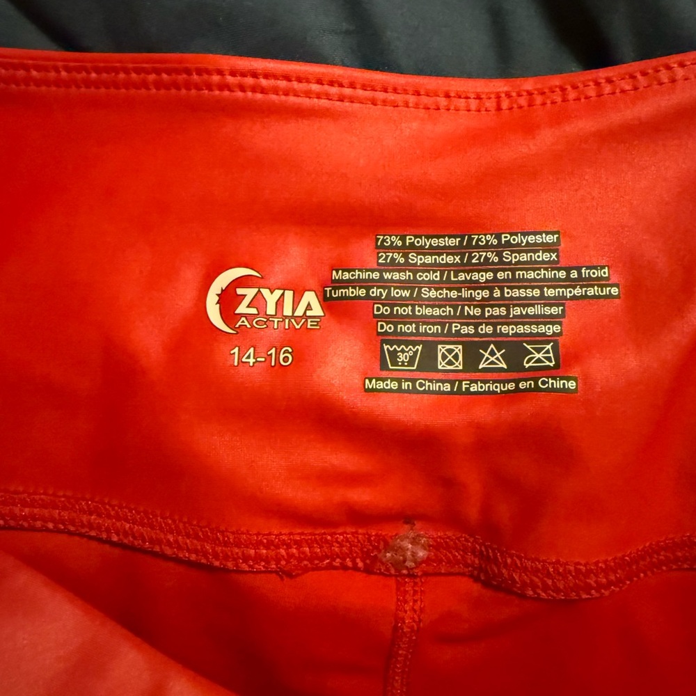 ZYIA Active Women's Red Leggings